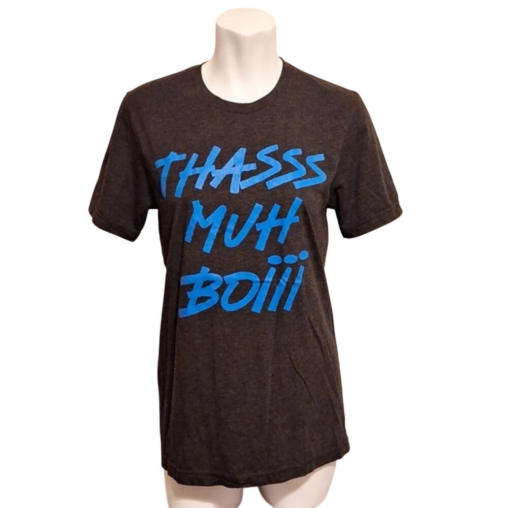 Maverick by Logan Paul Thasss Muh Boiii Graphic Tee Charcoal Gray Blue‎ Mens M